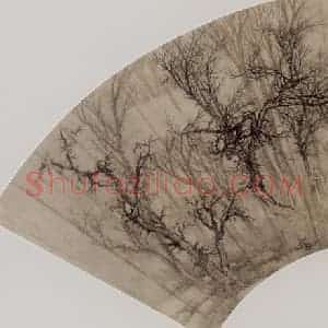 清代 孙祜《霜林图扇页》国画山水作品图片赏析