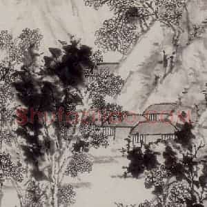 清代 虚谷《日长山静图轴》国画山水作品图片赏析
