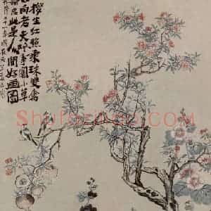 清代 李鳝《花鸟图轴》国画花鸟作品图片赏析