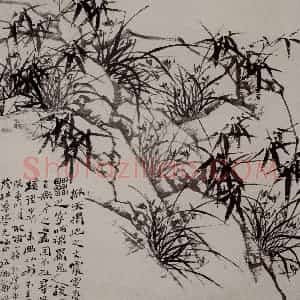 清代 郑燮《兰竹图轴》国画花鸟作品图片赏析