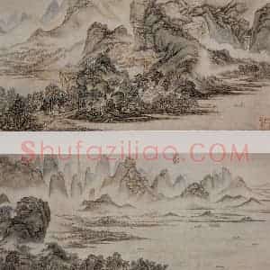 清代 蔡嘉《春江叠嶂图卷》国画山水作品图片赏析