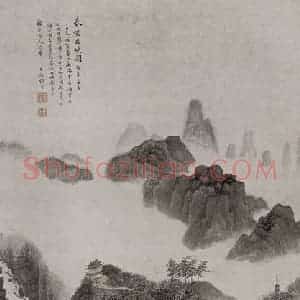 清代 张崟《春流出峡图轴》国画山水作品图片赏析