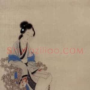 清代 改琦《元机诗意图轴》国画人物作品图片赏析