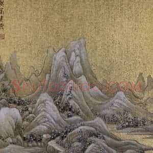 清代 任熊《十万图页》国画山水作品图片赏析