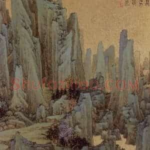 清代 任熊《十万图页》国画山水作品图片赏析