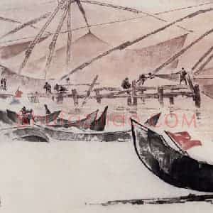 2006年 王绪阳《阿拉伯海的中国网》国画人物作品图片赏析