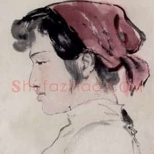 1953年 王绪阳《小林》国画人物作品图片赏析