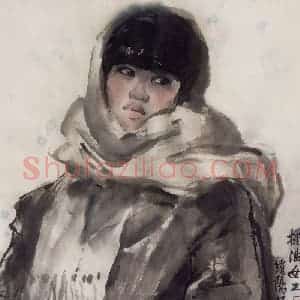 1985年 王绪阳《采油女工》国画人物作品图片赏析