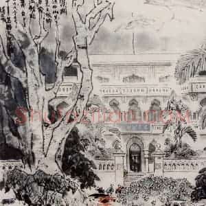 1997年 王绪阳《澳门孙中山纪念馆》国画人物作品图片赏析