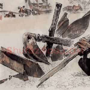 2001年 王绪阳《饱经风浪》国画人物作品图片赏析
