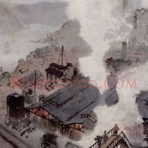 1960年 王绪阳《钢城》国画人物作品图片赏析