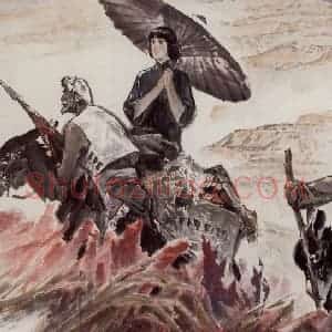 1985年 王绪阳《向延安》国画人物作品图片赏析