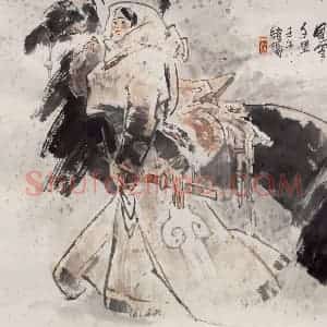 1995年 王绪阳《风雪千里》国画人物作品图片赏析