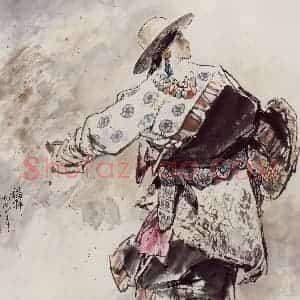 1998年 王绪阳《沃土》国画人物作品图片赏析
