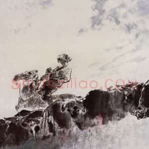 1998年 王绪阳《高天流云》国画人物作品图片赏析