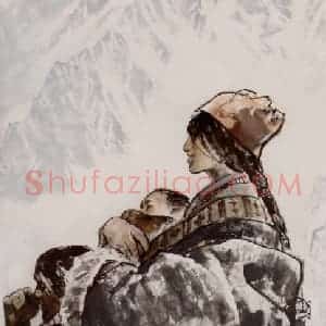 2005年 王绪阳《圣洁家园》国画人物作品图片赏析