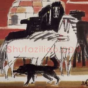 现代 张广《草原金秋》国画综合作品图片赏析