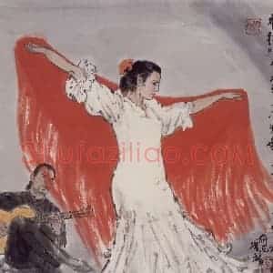 现代 张广《弗拉门戈舞》国画人物作品图片赏析