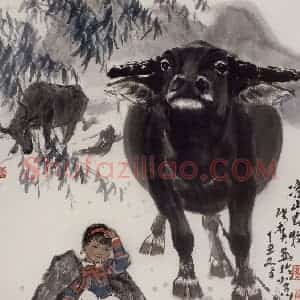 现代 张广《凉山春牧》国画综合作品图片赏析
