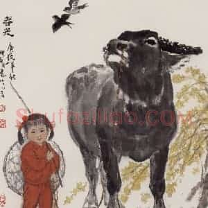 现代 张广《春光》国画综合作品图片赏析