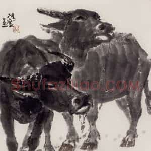 现代 张广《彝族老人》国画人物作品图片赏析
