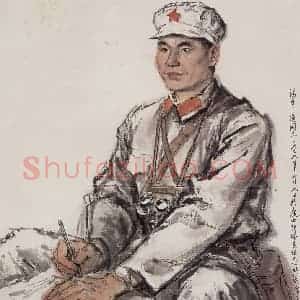 现代 张广《指战员》国画人物作品图片赏析