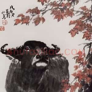 张广《秋牧》国画综合作品图片赏析
