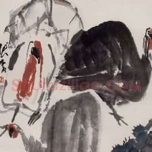现代 张广《黑白灰》国画花鸟作品图片赏析