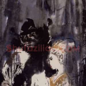 现代 张广《钟馗与小妹》国画人物作品图片赏析