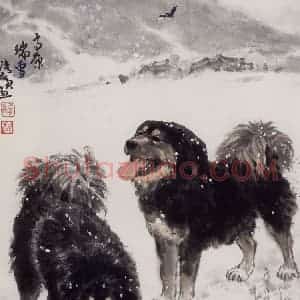 现代 张广《高原瑞雪》国画花鸟作品图片赏析