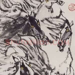 现代 张广《风声万马之间》国画花鸟作品图片赏析