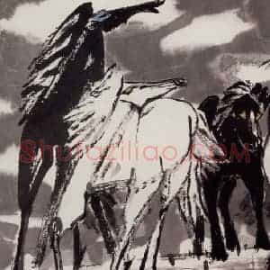 现代 张广《白云下》国画花鸟作品图片赏析