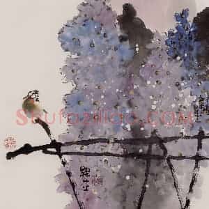 2004年 赵梅生《花树灿灿》国画花鸟写意作品图片赏析