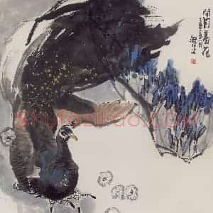 2005年 赵梅生《闭月羞花》国画花鸟写意作品图片赏析
