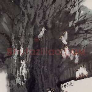 2005年 赵梅生《乘凉》国画花鸟写意作品图片赏析