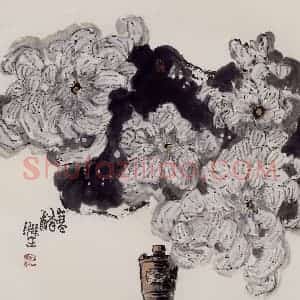 2005年 赵梅生《寒香》国画花鸟写意作品图片赏析