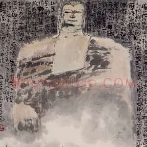 1986年 赵梅生《乐山大佛》国画花鸟写意作品图片赏析