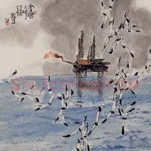 2001年 赵梅生《南疆火种》国画花鸟写意作品图片赏析