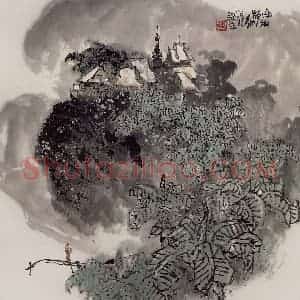 2001年 赵梅生《悠悠版纳》国画山水写意作品图片赏析