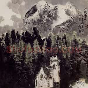2004年 赵梅生《一片净土》国画山水写意作品图片赏析