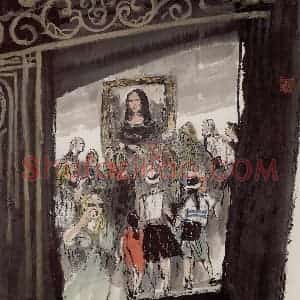 2000年 赵梅生《先睹为快》国画人物写意作品图片赏析