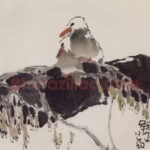 1985年 赵梅生《花卉小品》国画花鸟写意作品图片赏析