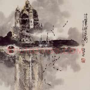 2000年 赵梅生《信笔威尼斯》国画山水写意作品图片赏析