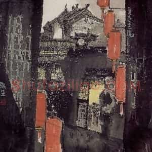 2001年 赵梅生《晋商宅院Ⅳ》国画山水写意作品图片赏析