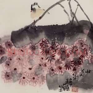 1991年 赵梅生《仙人菊》国画花鸟写意作品图片赏析