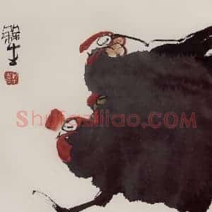 1993年 赵梅生《鸡》国画花鸟写意作品图片赏析