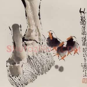 1994年 赵梅生《竹须萧萧》国画花鸟写意作品图片赏析
