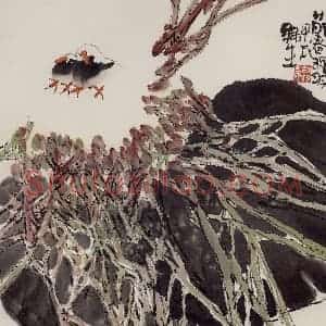 1994年 赵梅生《萌春理羽》国画花鸟写意作品图片赏析