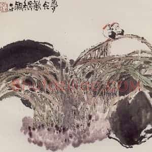 1994年 赵梅生《梦合欢》国画花鸟写意作品图片赏析