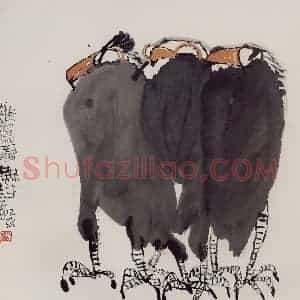 1995年 赵梅生《雄鹰图》国画花鸟写意作品图片赏析